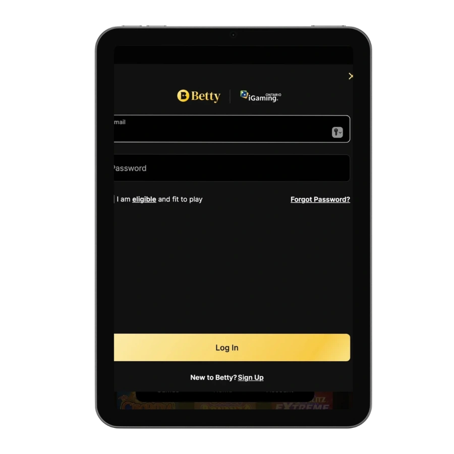 Betty Casino Login Process